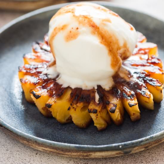 Grilled Pineapple with Rum Glaze