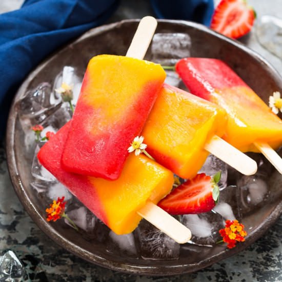 Mango Strawberry Popsicle