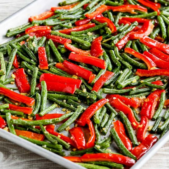 Roasted Green Beans and Red Pepper