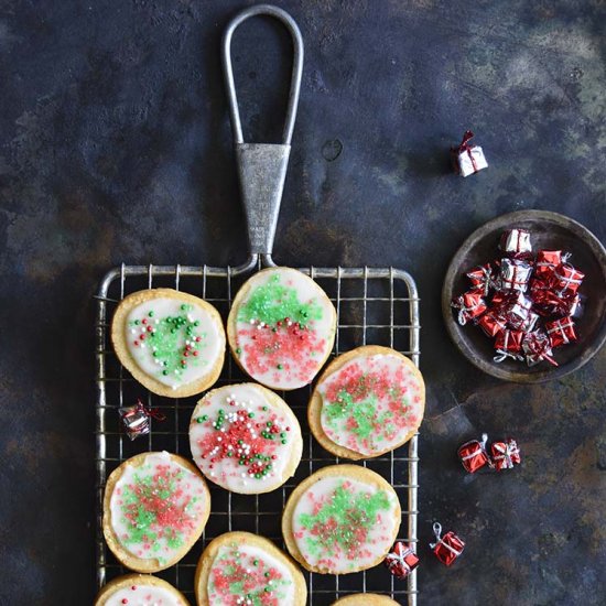 Iced Keto Christmas Sugar Cookies