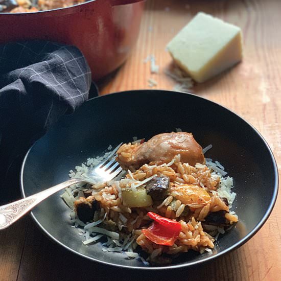 Greek giouvetsi – chicken & orzo