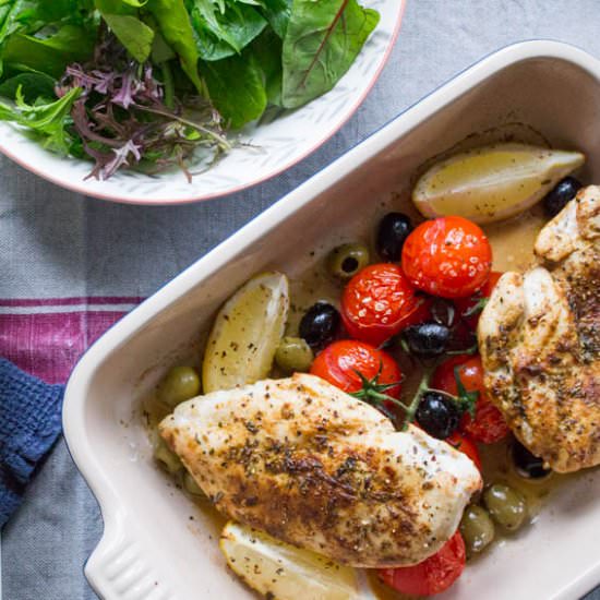 Greek Chicken Tray Bake