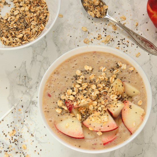 Spicy Creamy Peach Smoothie Bowl