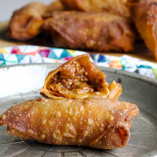 Cheesy Sloppy Joe Egg Rolls