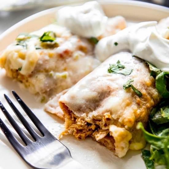 Chicken Enchiladas with White Sauce