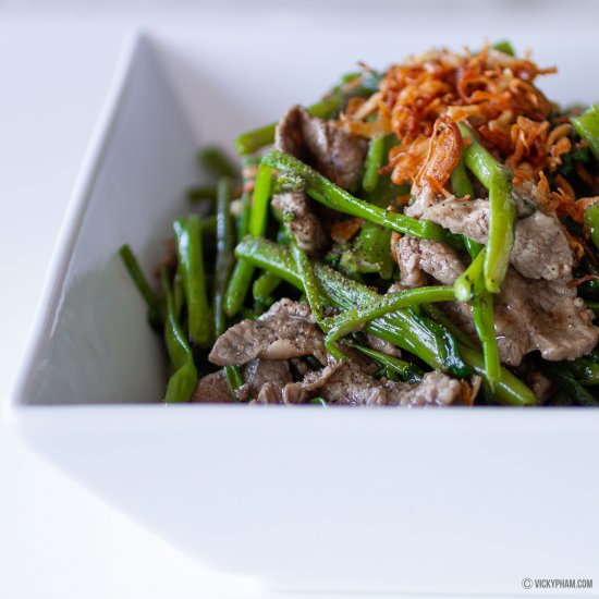 Stir-Fried Water Spinach & Beef