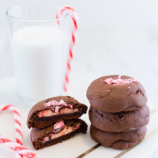 Candy Cane Cheesecake Cookies