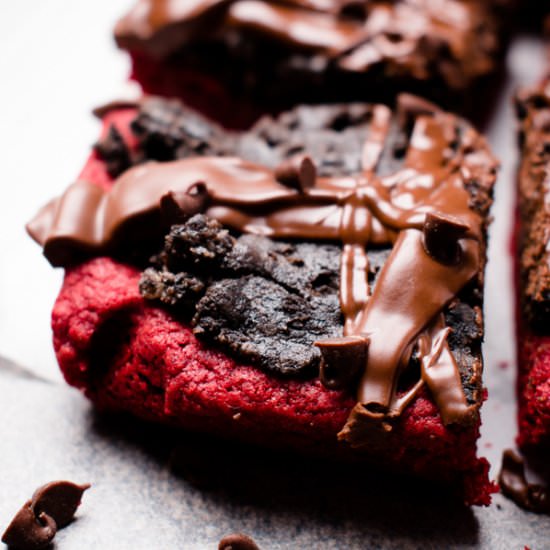 Red Velvet Cheesecake Truffle Bars