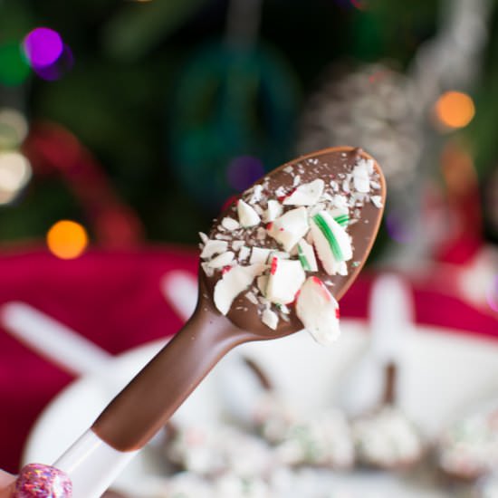 Chocolate Candy Cane Coffee Spoons