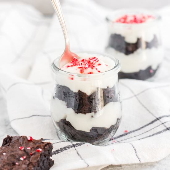 Peppermint Brownie Parfait