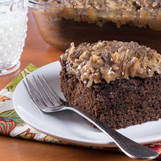 German Chocolate Snack Cake with Co