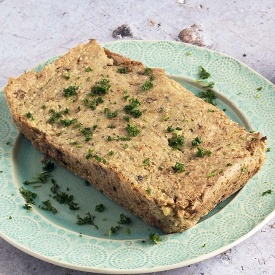 Vegan parsnip and cashew nut roast