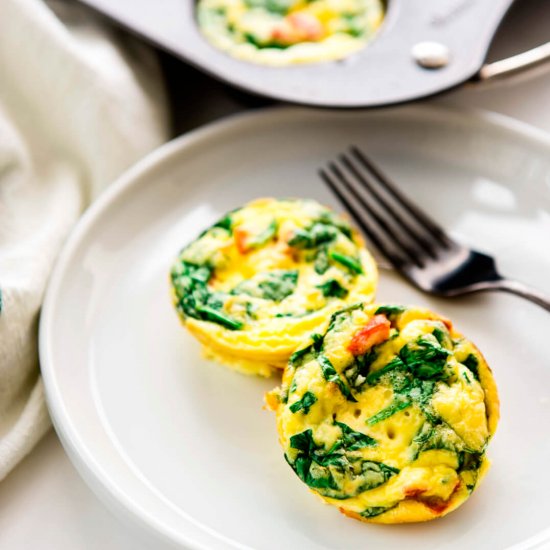 Spinach and Red Pepper Egg Bites