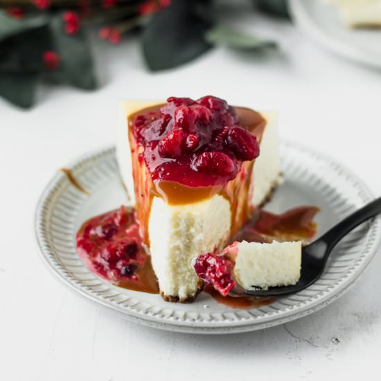 Cranberry Caramel Cheesecake