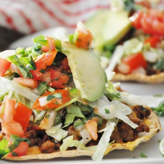 Spicy Baked Turkey Tostadas