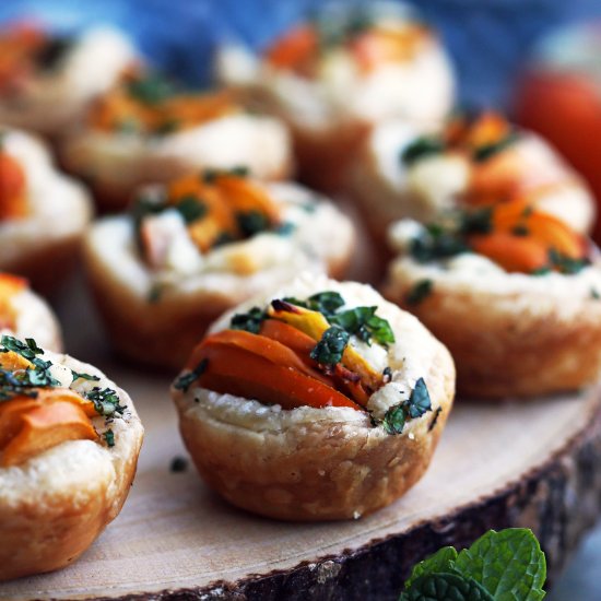 Persimmon Goat Cheese Tartlets