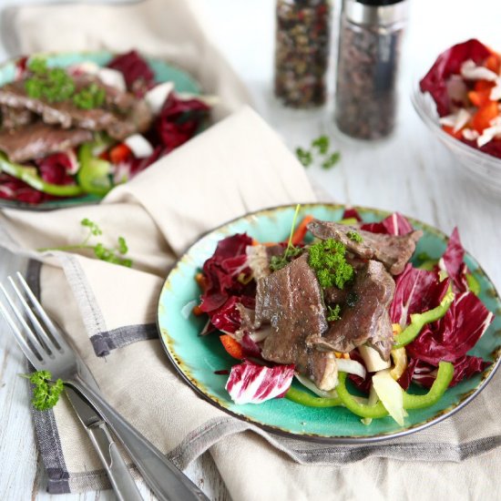 Warm Beef Heart Salad