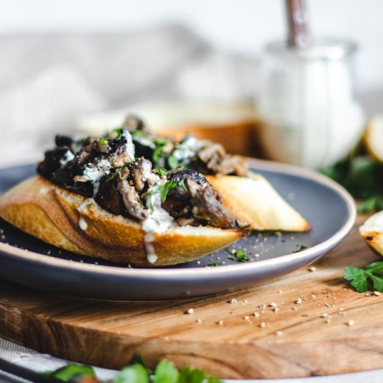 Miso Mushroom Toasts