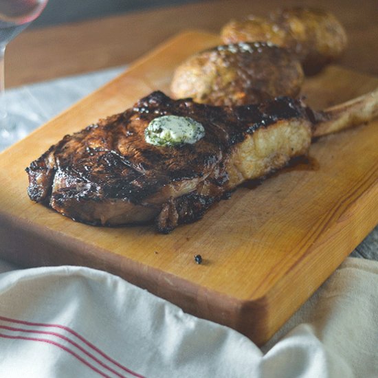 Bone-In Ribeye with Compound Butter