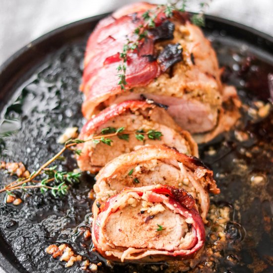 Apple Bacon Wrapped Pork Tenderloin