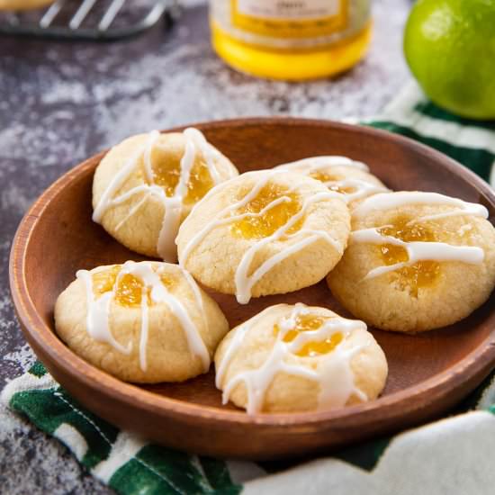 Pineapple Lime Thumbprint Cookies