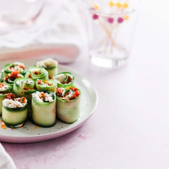 Holiday Appetizer Cucumber Rolls