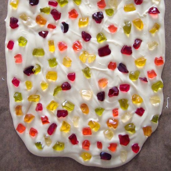 White Chocolate Bark with Gummies