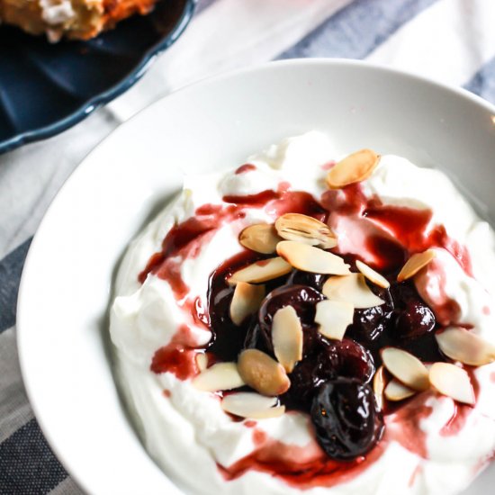 Warm Cherry & Greek Yogurt Parfait