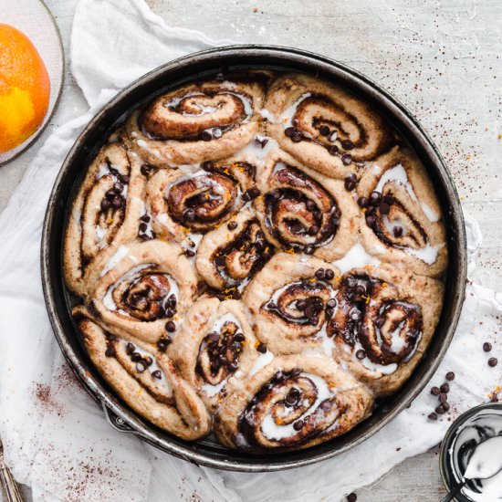 VEGAN CINNAMON ROLLS / CHOCO-ORANGE