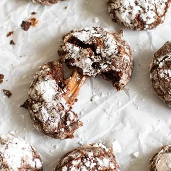 Rolo Chocolate Crackle Cookies