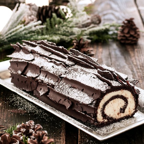 Chocolate Coconut Yule Log