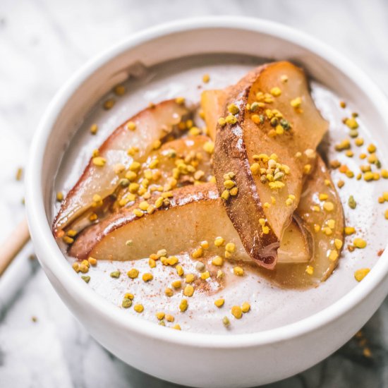 Cashew Yogurt With Pear Compote