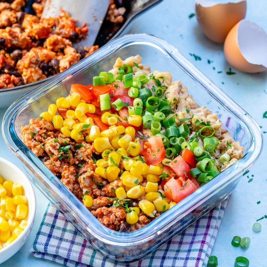 Taco Scramble Breakfast Meal Bowls