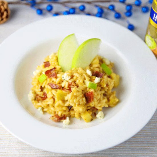 Apple Bacon and Gorgonzola Risotto