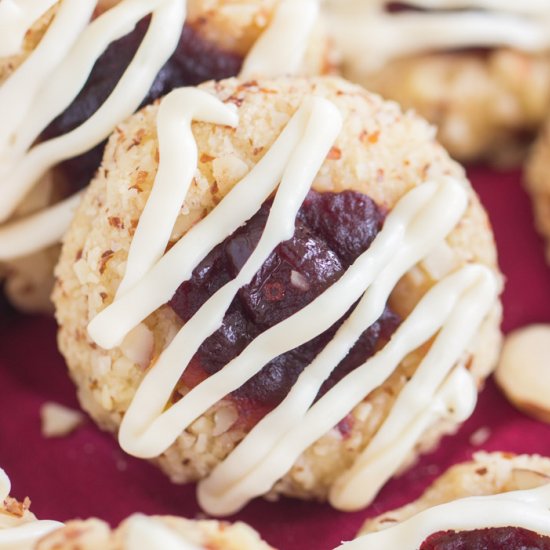 Cranberry Almond Thumbprint Cookies