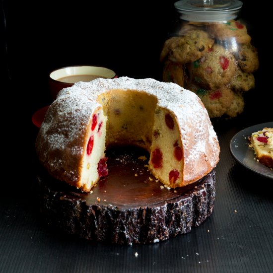 Pistachio Cherry Bundt Cake