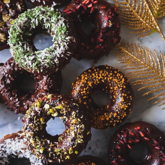 Chocolate Reishi Mushroom Donuts