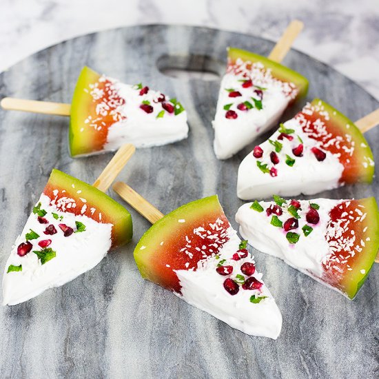 Watermelon Coconut Popsicles