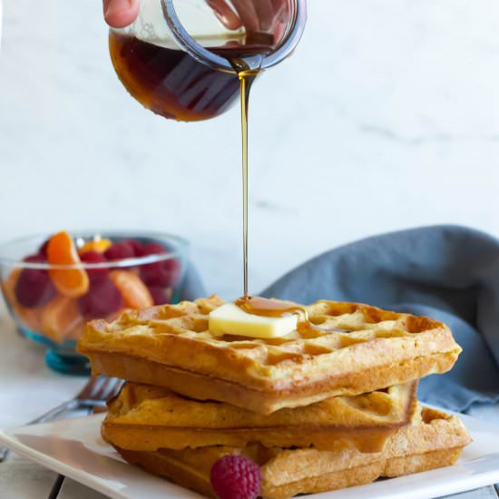 Make Ahead Eggnog Waffles