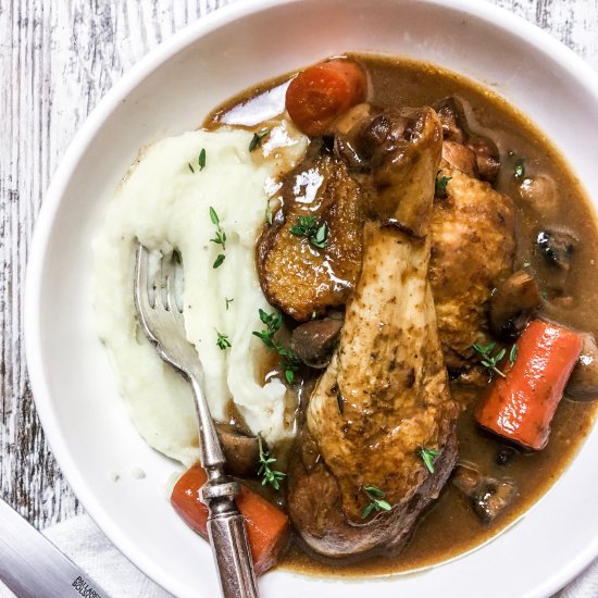 Healthy coq au vin