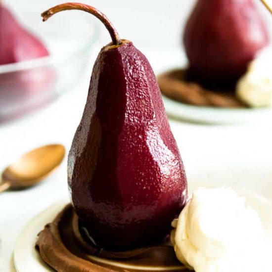 Mulled Wine Poached Pears