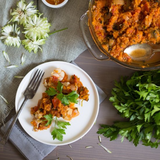 Haddock in carrot lemon sauce