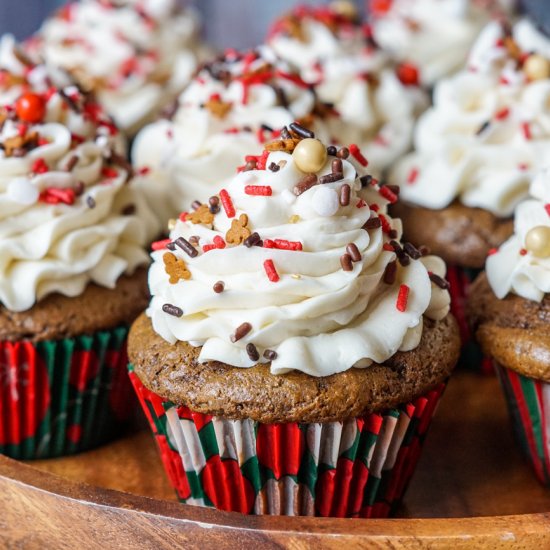 Gingerbread Cupcakes with Eggnog