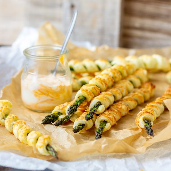 parmesan asparagus pastry twists