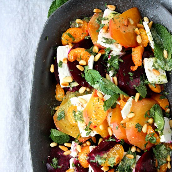 Rainbow Beet Salad with Feta & Mint