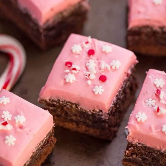 Peppermint Frosted Brownies