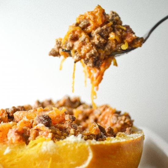 Stuffed Spaghetti Squash Boats