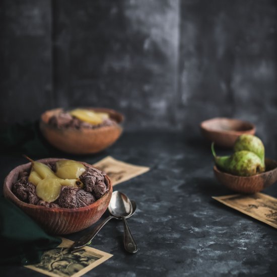 MASALA PEARS WITH VEGAN CHOCOLATE I