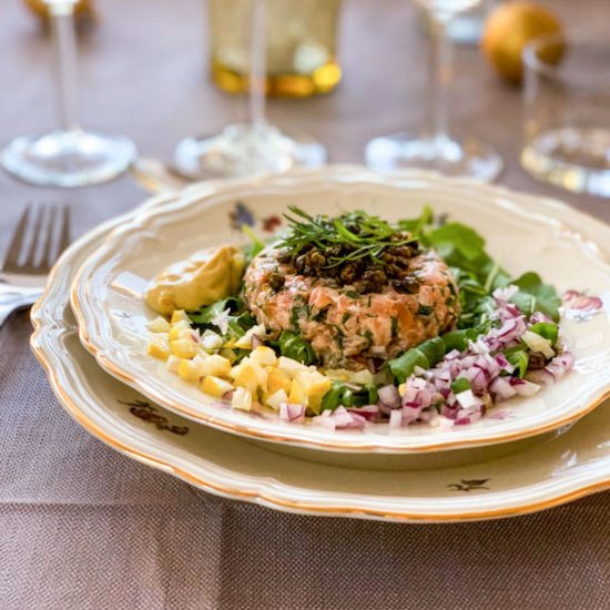 Rum-spiked Smoked Salmon Tartare