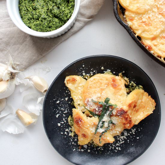 Polenta, turkey, and kale casserole